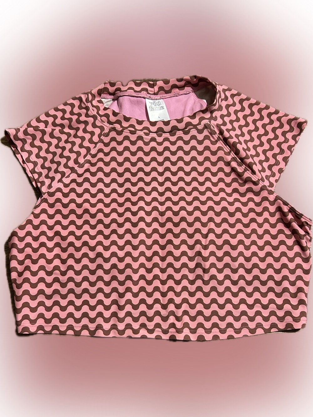 Wild Fable Girl’s LG Pink & Brown Swim Shirt / Top
